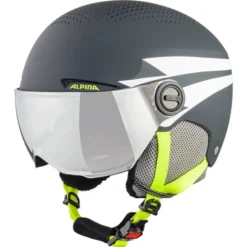 Skihelm Alpina Junior Zupo Visor Charcoal Neon Matt
