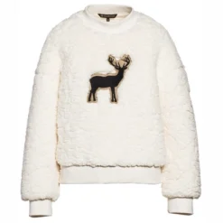 Trui Goldbergh Women Deer Teddy Off White