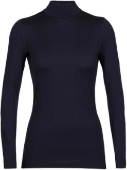 Ondershirt Icebreaker Women 260 Tech LS Turtleneck Midnight Navy