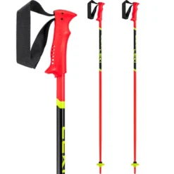 Skistok Leki Racing Kids Bright Red Black Neon Yellow