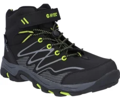 Wandelschoen Hi-Tec Kids Blackout Mid Wp Black / Lime