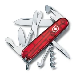 Zakmes Climber Transparant Rood Victorinox