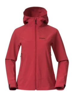 Jas Bergans Women Vaagaa Softshell Jacket Hood Crimson Red