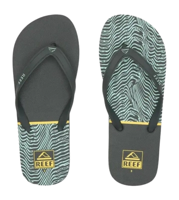 Slipper Reef Kids Switchfoot Print Black Yellow Swell 4 Slipper Reef Kids Switchfoot Print Black Yellow Swell - Afbeelding 4