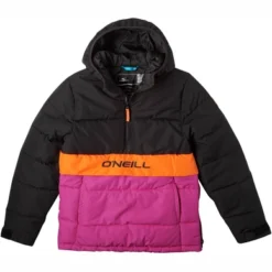 ONeill Jas O'Neill Girls O'Riginals Puffer Anorak Black Out Colour Block