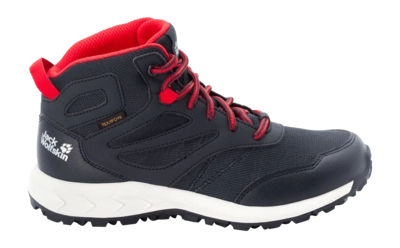 Wandelschoen Jack Wolfskin Kids Woodland Texapore Mid Night Blue Red 2 Wandelschoen Jack Wolfskin Kids Woodland Texapore Mid Night Blue Red - Afbeelding 2
