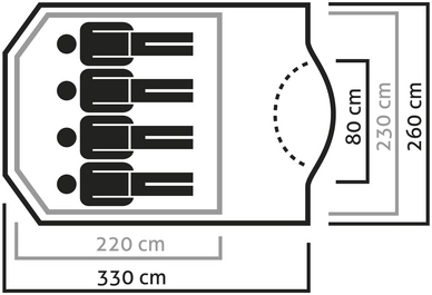 Tent Salewa Alpine Hut IV Cactus Grey 3 Tent Salewa Alpine Hut IV Cactus Grey - Afbeelding 3