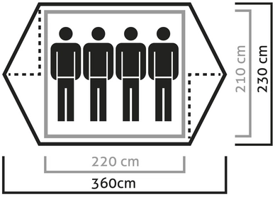 Tent Salewa Denali IV Cactus Grey 2 Tent Salewa Denali IV Cactus Grey - Afbeelding 2
