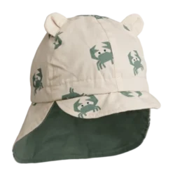 Pet Liewood Gorm Reversible Sun Hat With Ears Crab Sandy Peppermint 6/9 M
