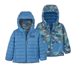 Jas Patagonia Baby Reversible Down Sweater Hoody Blue Bird