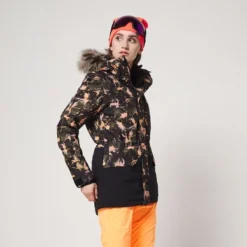 ONeill Ski Jas O'Neill Women Zeolite Jacket Black AOP Yellow -Outdoor Supply-NL 9p5006 9920 model 3