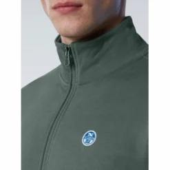 Vest North Sails Men Full Zip Sweatshirt With Logo Military Green -Outdoor Supply-NL hi res 691064 0813 det2 750x