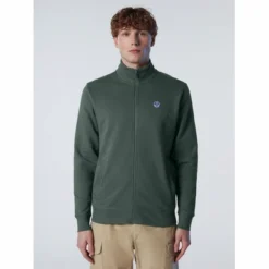 Vest North Sails Men Full Zip Sweatshirt With Logo Military Green -Outdoor Supply-NL hi res 691064 0813 msfront1 750x