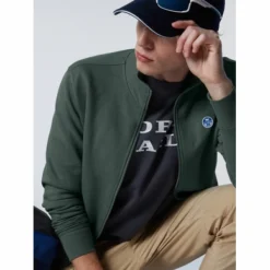Vest North Sails Men Full Zip Sweatshirt With Logo Military Green -Outdoor Supply-NL hi res 691064 0813 msfront2 750x