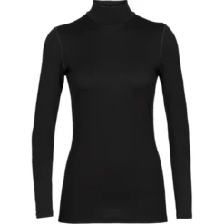 Ondershirt Icebreaker Women 260 Tech LS Turtleneck Black