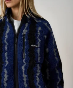 Jacket Gramicci Unisex Ripple Sherpa Navy Ripple -Outdoor Supply-NL jacket gramicci unisex ripple sherpa navy ripple 5