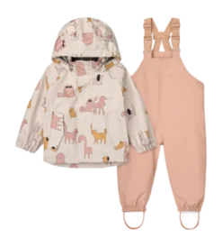 Regenpak Liewood Kids Manu Rainwear Set Cats And Dogs / Sandy