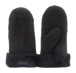 Want Warmbat Women Mitten Lammy Patchwork Black